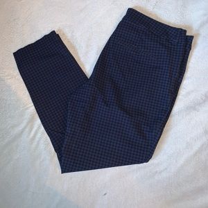 Old navy blue plaid patterned pants
